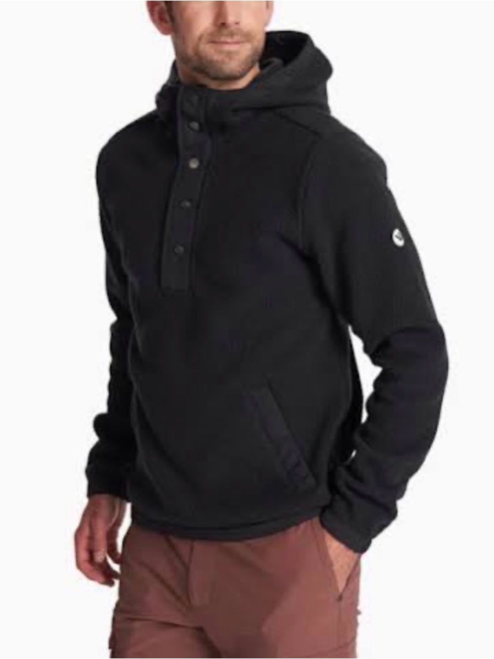Vuori Morrow Black Sherpa Pullover Hoodie